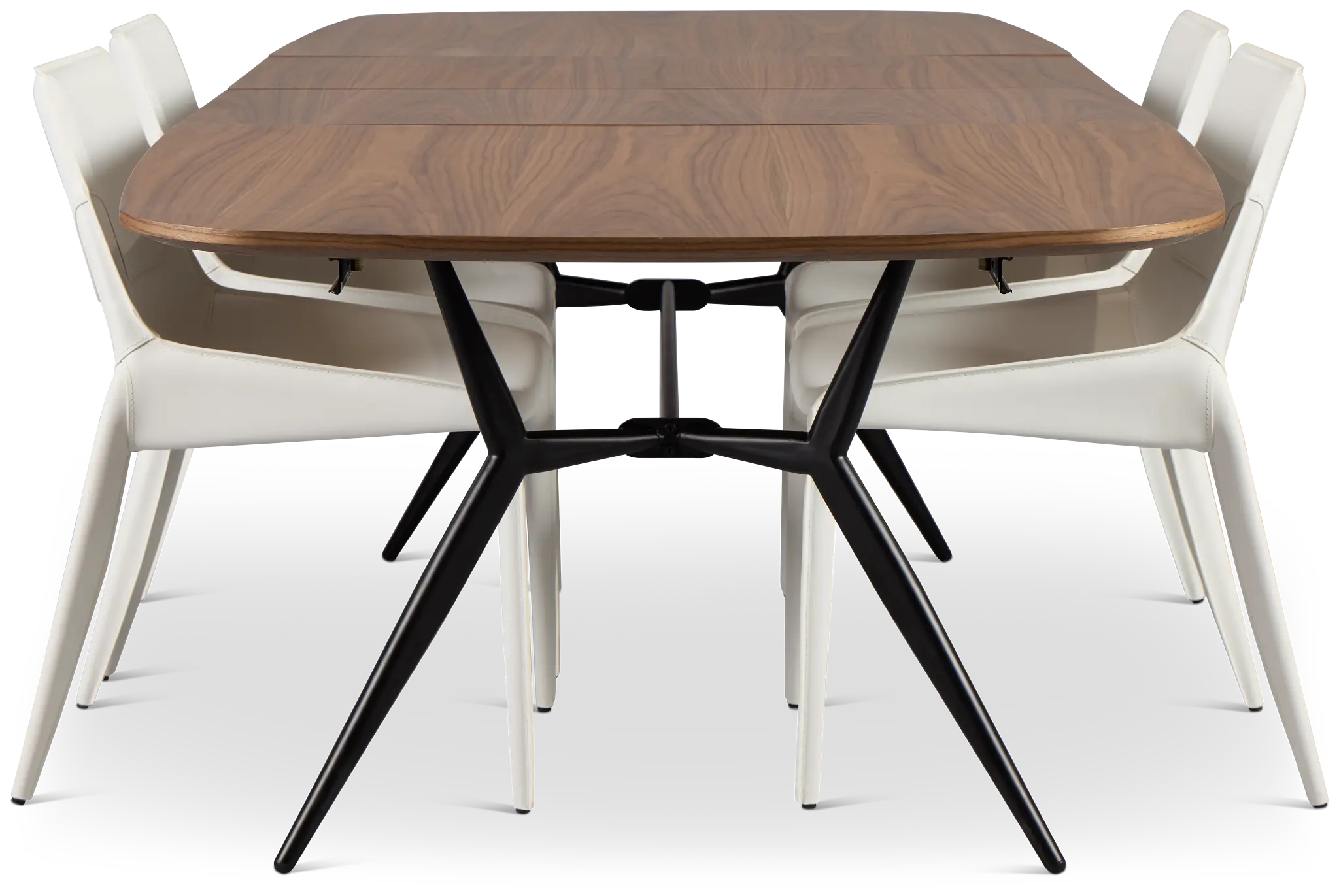 Margo Two-tone Rect Table & 4 White Upholstered Chairs Margo Two-tone Rect Table & 4 White Upholstered Chairs