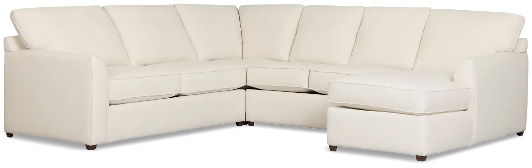 Tate Light Beige Fabric Medium Right Chaise Sectional
