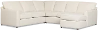 Tate Light Beige Fabric Medium Right Chaise Sectional