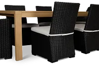 Montecito Mid Tone Table & 6 Chairs With Light Beige Cushions