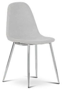 Havana Light Gray Upholstered Side Chair W/ Chrome Legs