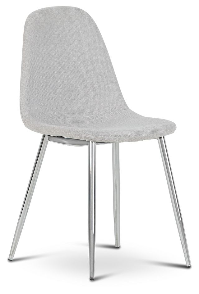 Havana Light Gray Upholstered Side Chair W/ Chrome Legs (2)