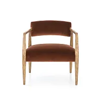 Four Hands Joe Dark Orange Velvet Accent Chair