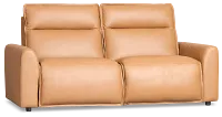 Edison Medium Brown Leather/Vinyl 2-piece Modular Power Reclining Sofa