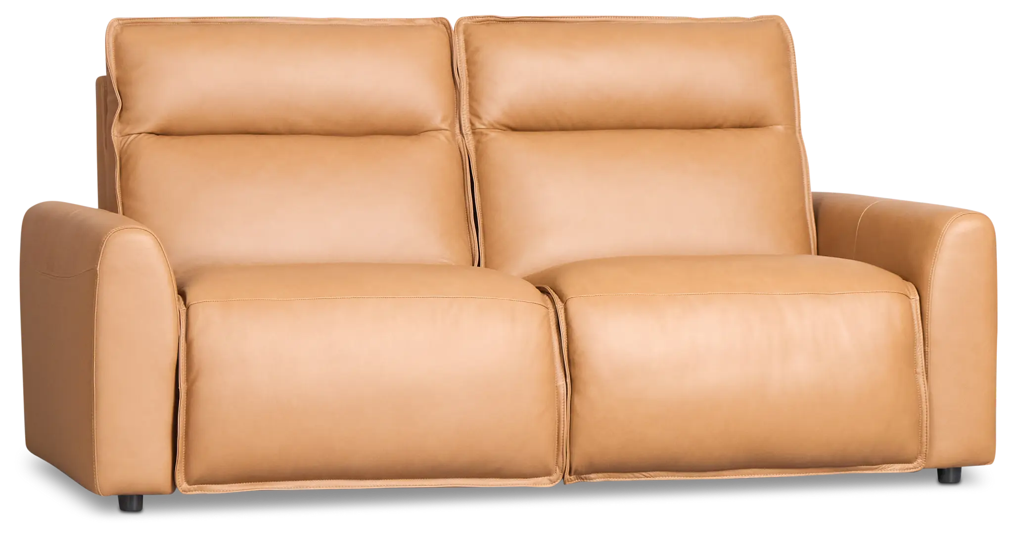Edison Medium Brown Leather/Vinyl 2-piece Modular Power Reclining Sofa Edison Medium Brown Leather/Vinyl 2-piece Modular Power Reclining Sofa