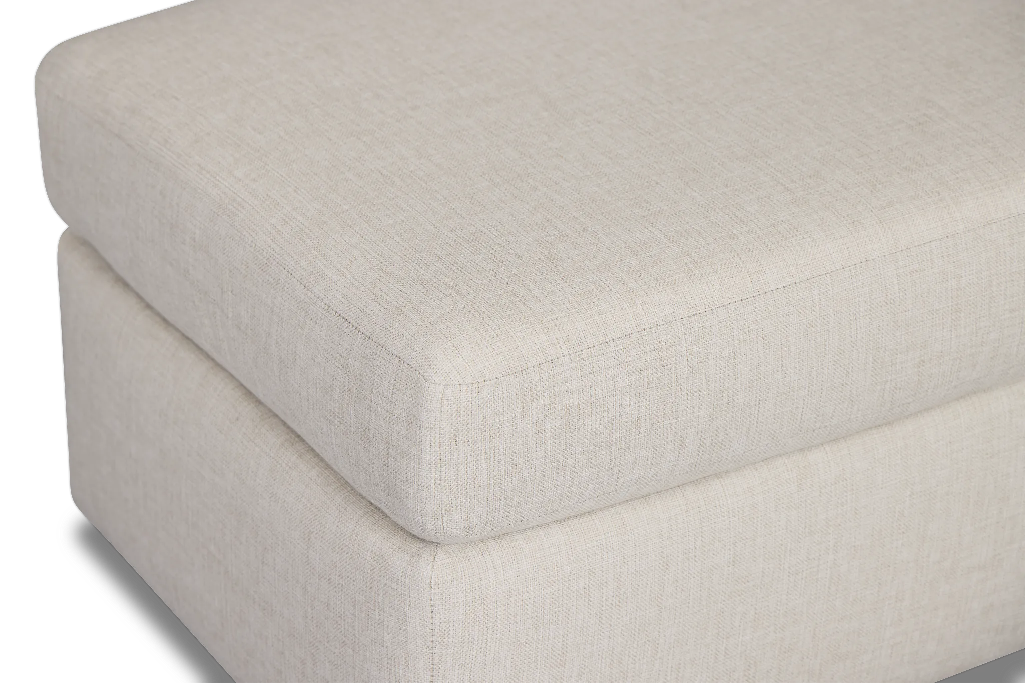 Brantley Light Beige Fabric Ottoman