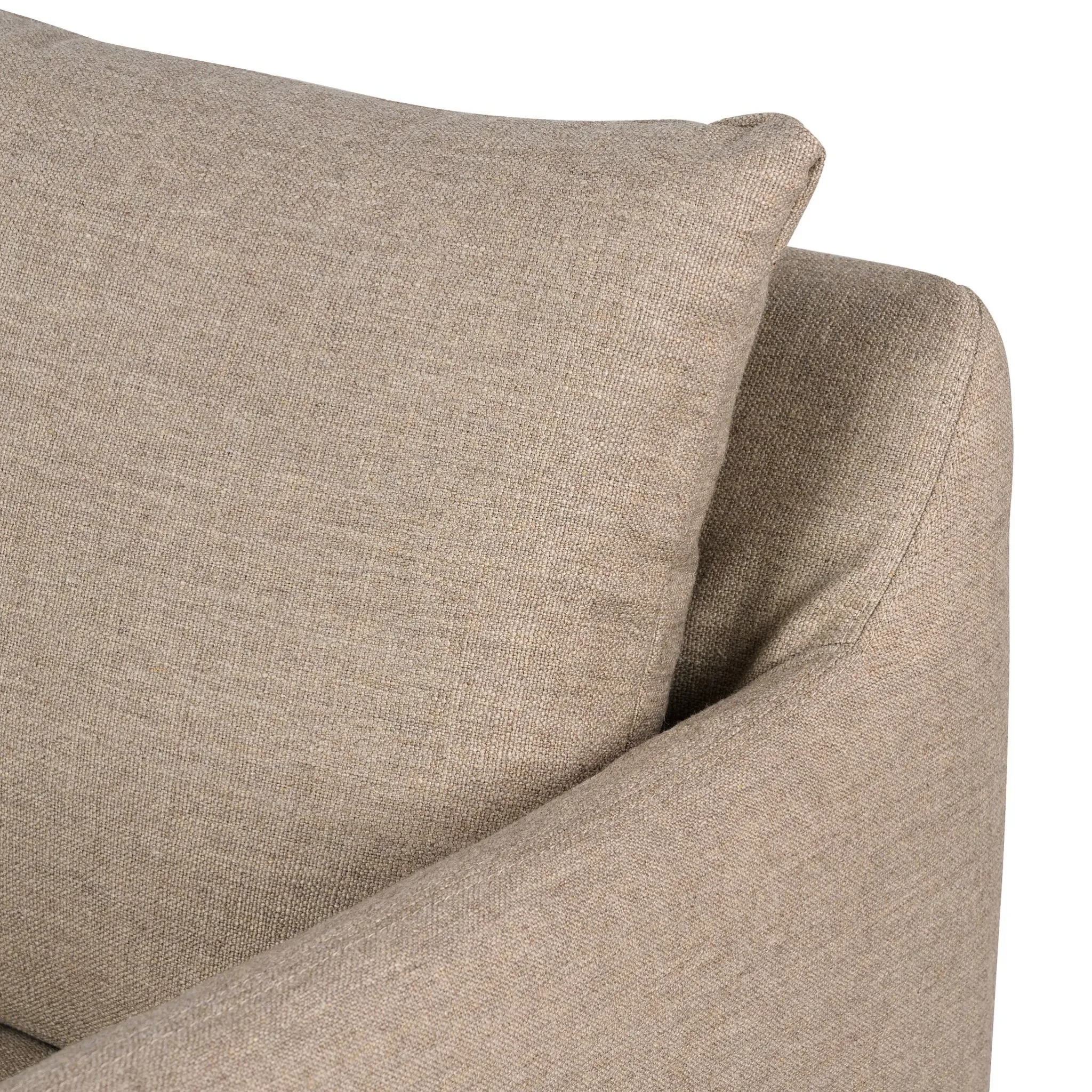 Four Hands Mika Taupe Slipcover Swivel Accent Chair