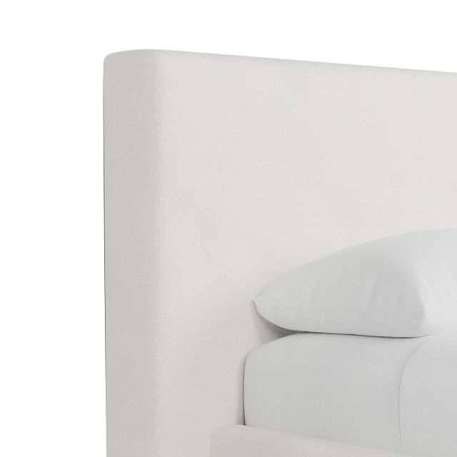 Grayton Sutton White 44" Upholstered Platform Bed