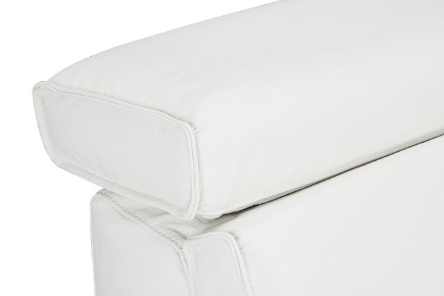 Carmelo White Leather Power Recliner