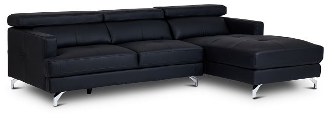 Marquez Black Micro Right Chaise Sectional (1)