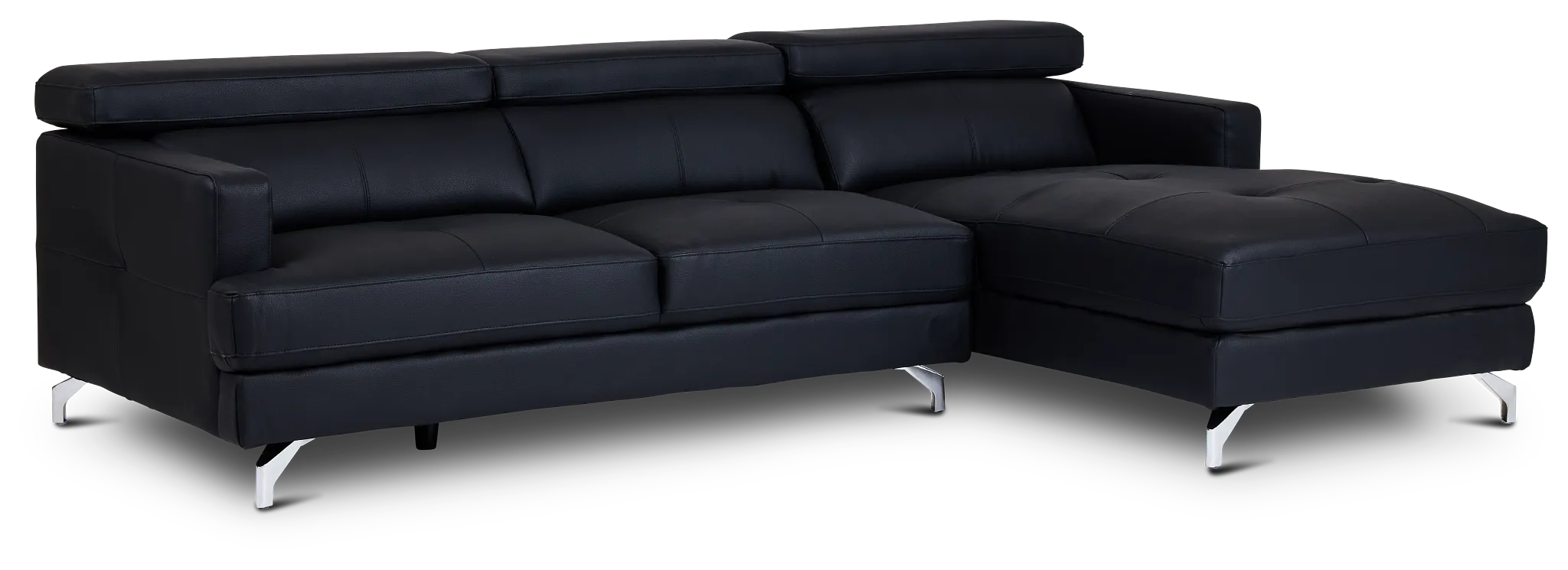 Marquez Black Micro Right Chaise Sectional