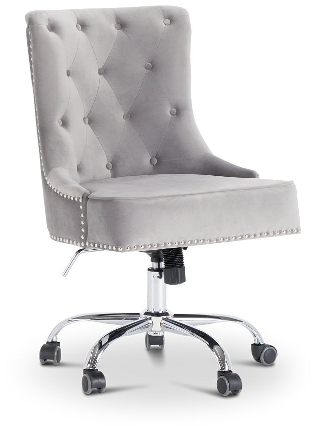 Luca Gray Tufted Desk Chair
