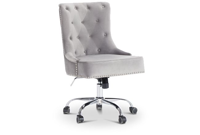 Luca Gray Tufted Desk Chair