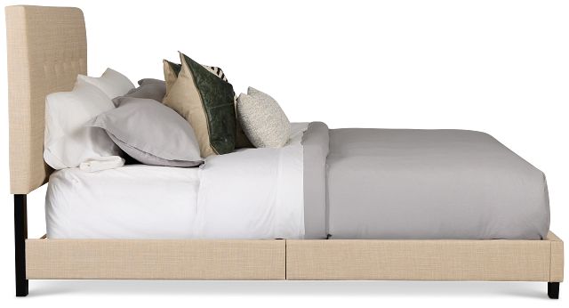 Flagler Beige Uph Panel Bed