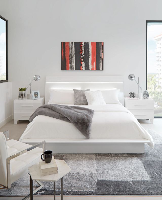 Midtown White Wood Platform Bed