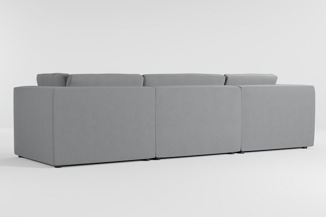 Destin Revenue Gray Fabric 3 Piece Modular Sofa