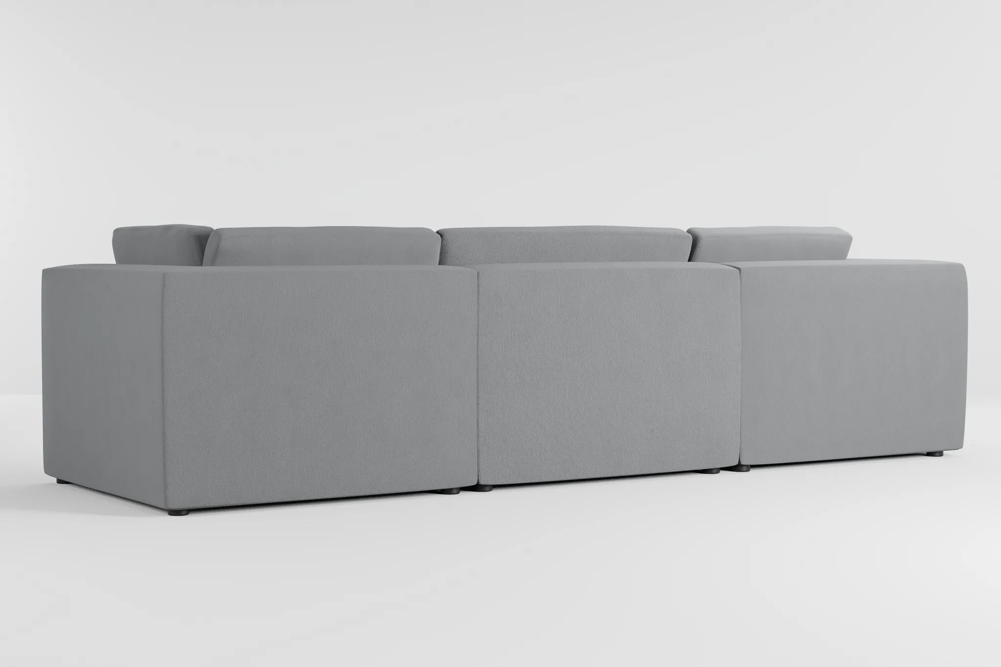 Destin Revenue Gray Fabric 3-piece Modular Sofa