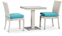 Bahia Dark Teal 27" Square Table & 2 Chairs
