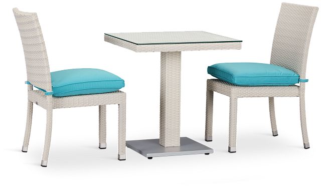 Bahia Dark Teal 27" Square Table & 2 Chairs
