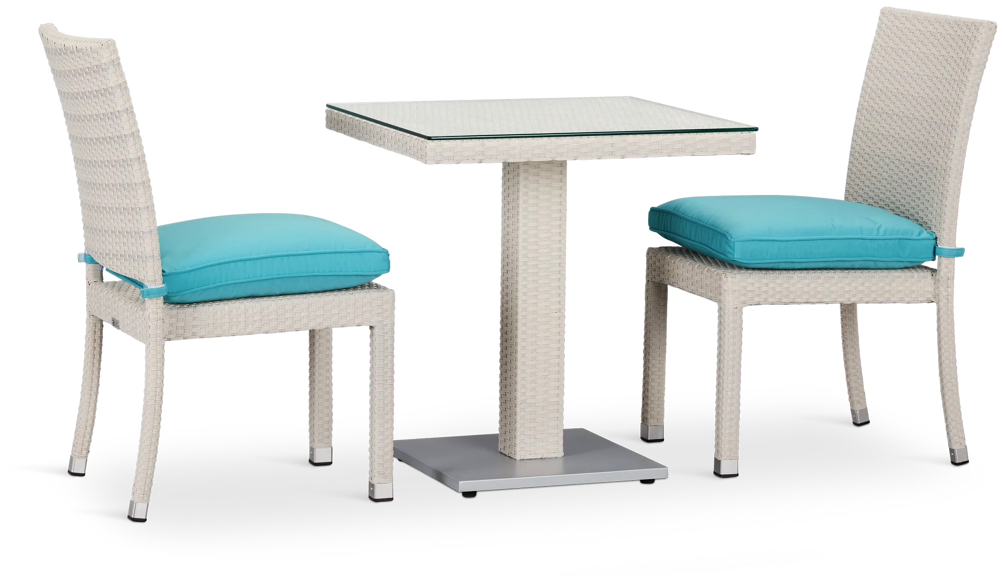 Bahia Dark Teal 27" Square Table & 2 Chairs