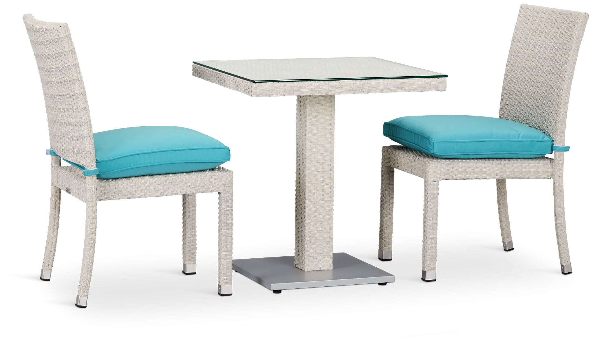 Bahia Dark Teal 27" Square Table & 2 Chairs Bahia Dark Teal 27" Square Table & 2 Chairs