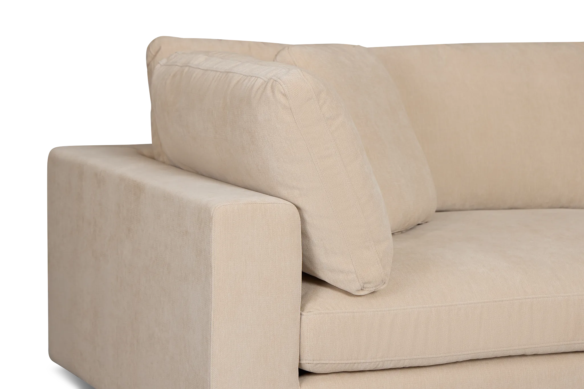 Lounge Light Beige Fabric 2-arm Left Facing Sectional