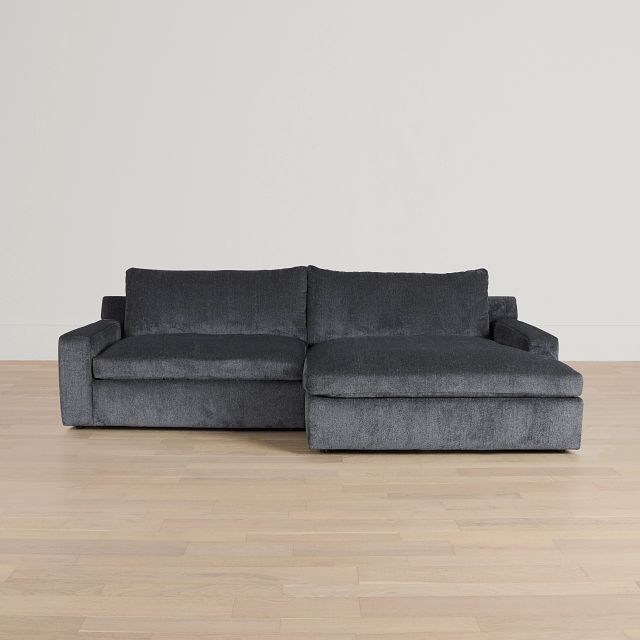 Stella Dark Gray Fabric Small Right Chaise Sectional