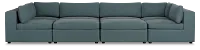 Destin Sutton Blue Fabric 8-piece Pit Sectional