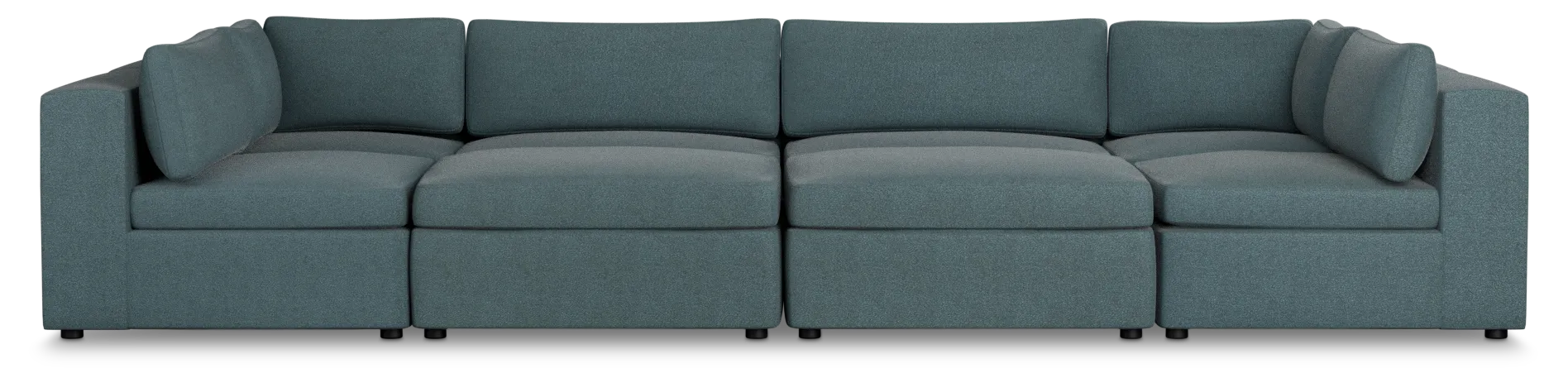 Destin Sutton Blue Fabric 8-piece Pit Sectional