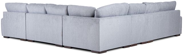 Alpha Light Gray Fabric Large Right Chaise Sectional