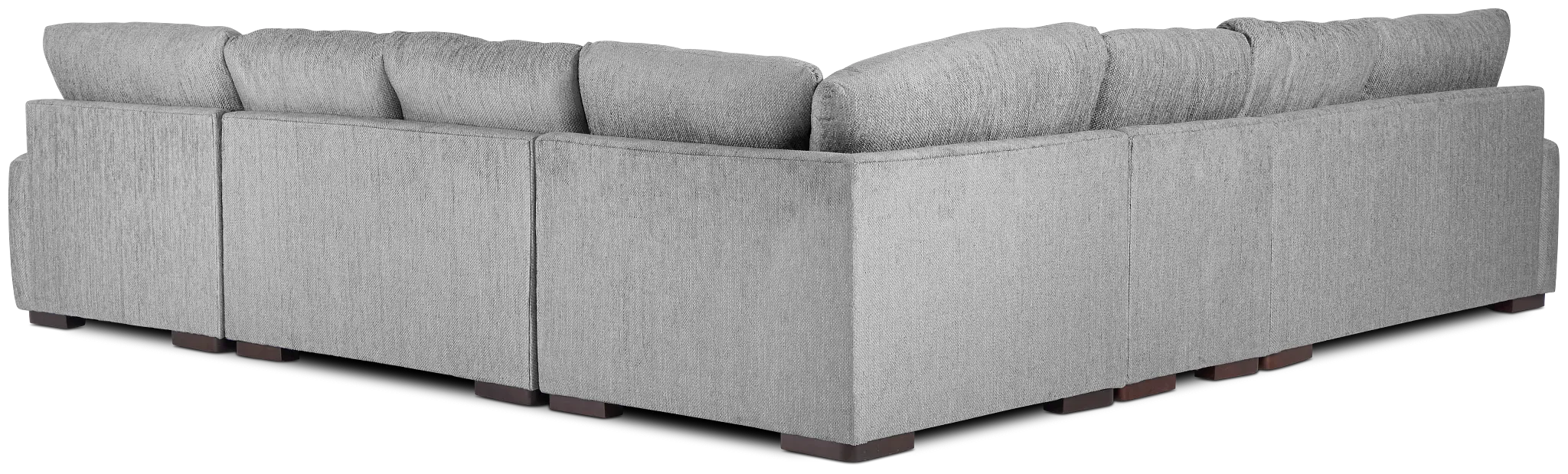 Alpha Light Gray Fabric Large Right Chaise Sectional