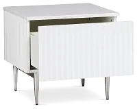 Surge White Rectangular End Table