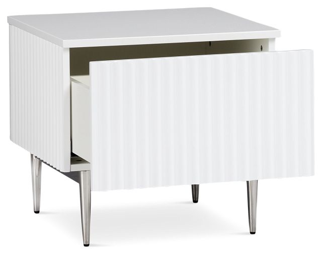 Surge White Rectangular End Table