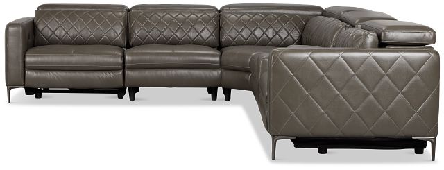Ava Dark Gray Micro Medium Dual Power 2-arm Reclining Sectional