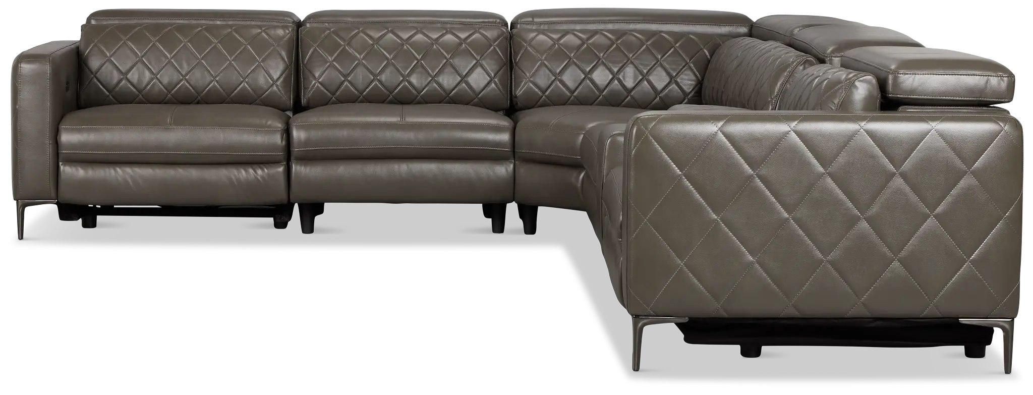 Ava Dark Gray Micro Medium Dual Power 2-arm Reclining Sectional Ava Dark Gray Micro Medium Dual Power 2-arm Reclining Sectional