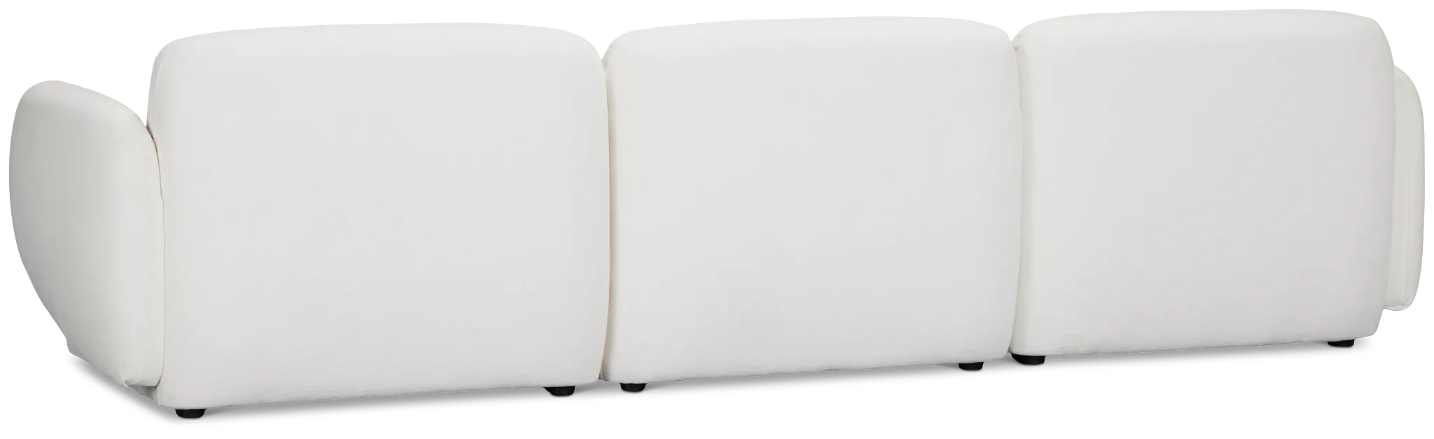 Halsey White Fabric 3-piece Modular Sofa