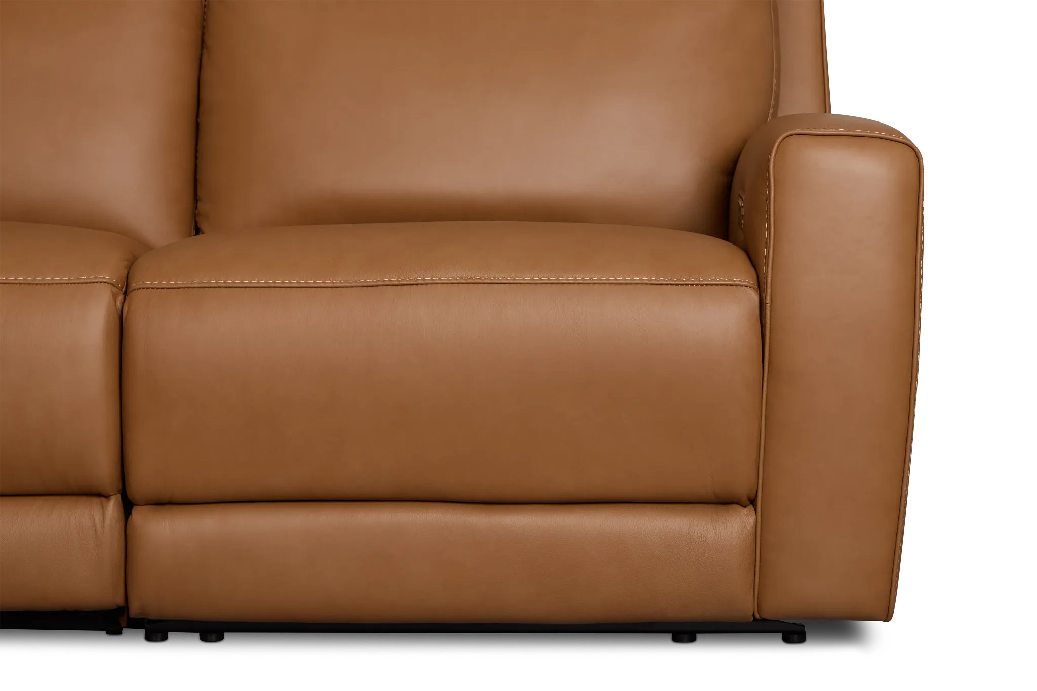 Flexsteel Belmont Medium Brown Lthr/vinyl Small Dual Power Reclining Two-arm Sectional