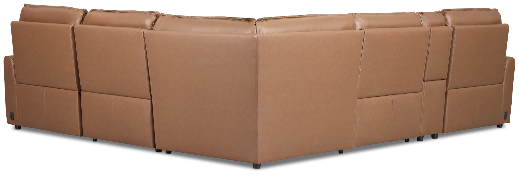 Edison Dark Brown Leather/Vinyl Medium Dual Power 2-arm Reclining Sectional