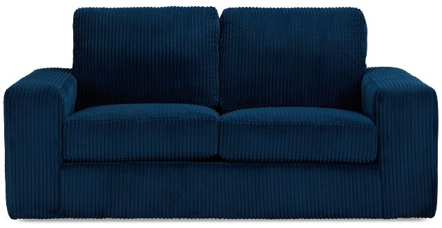 Charlie Dark Blue Fabric Loveseat