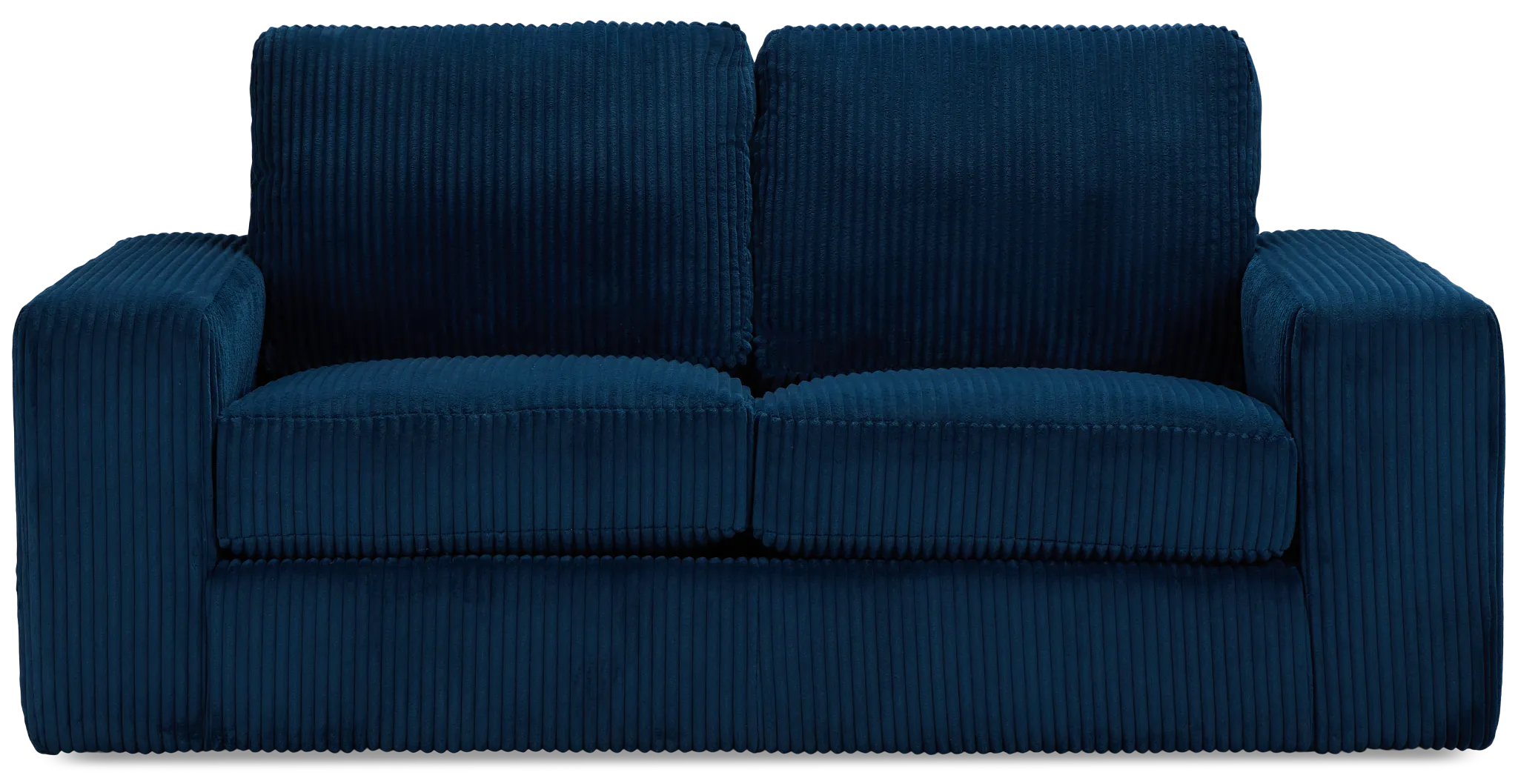 Charlie Dark Blue Fabric Loveseat