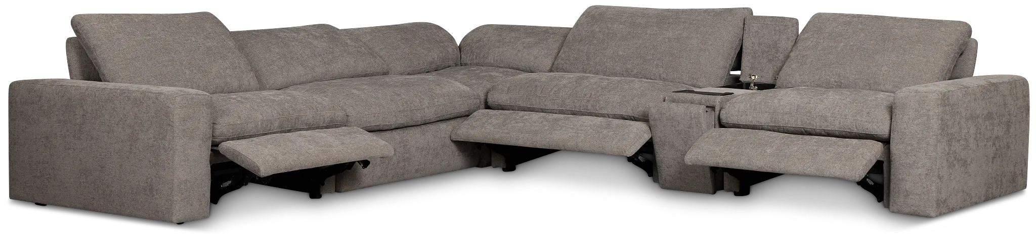 Drift Dark Gray Fabric Medium Triple Power 2-arm Sectional