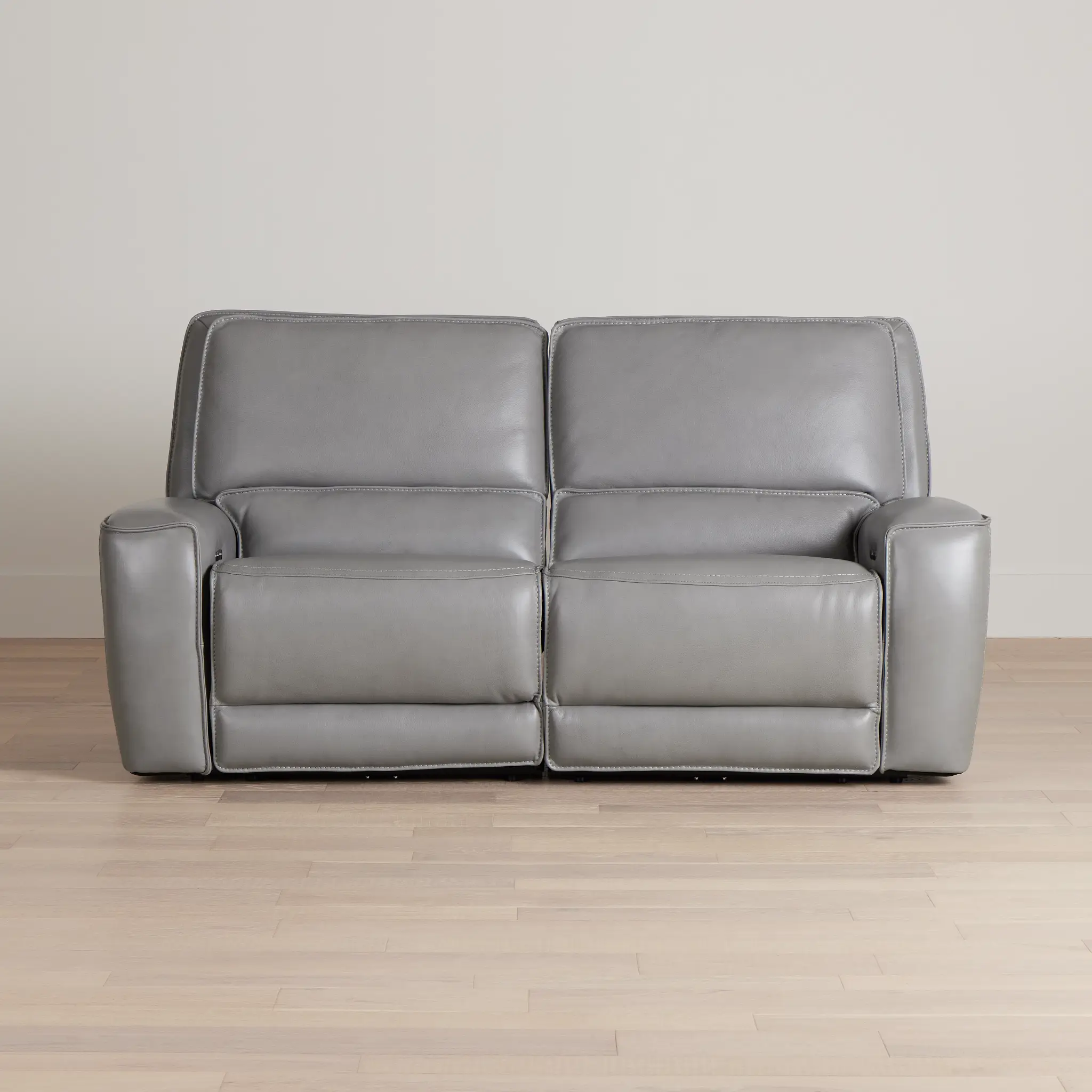Miles Light Gray Lthr/vinyl Power Reclining Sofa Miles Light Gray Lthr/vinyl Power Reclining Sofa