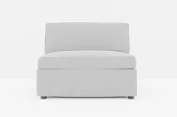 Destin Suave Gray Fabric Armless Chair