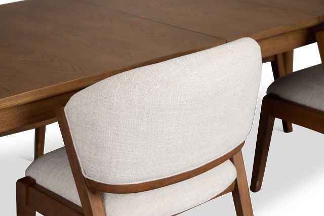Rockford Light Tone Rect Table & 4 Upholstered Chairs