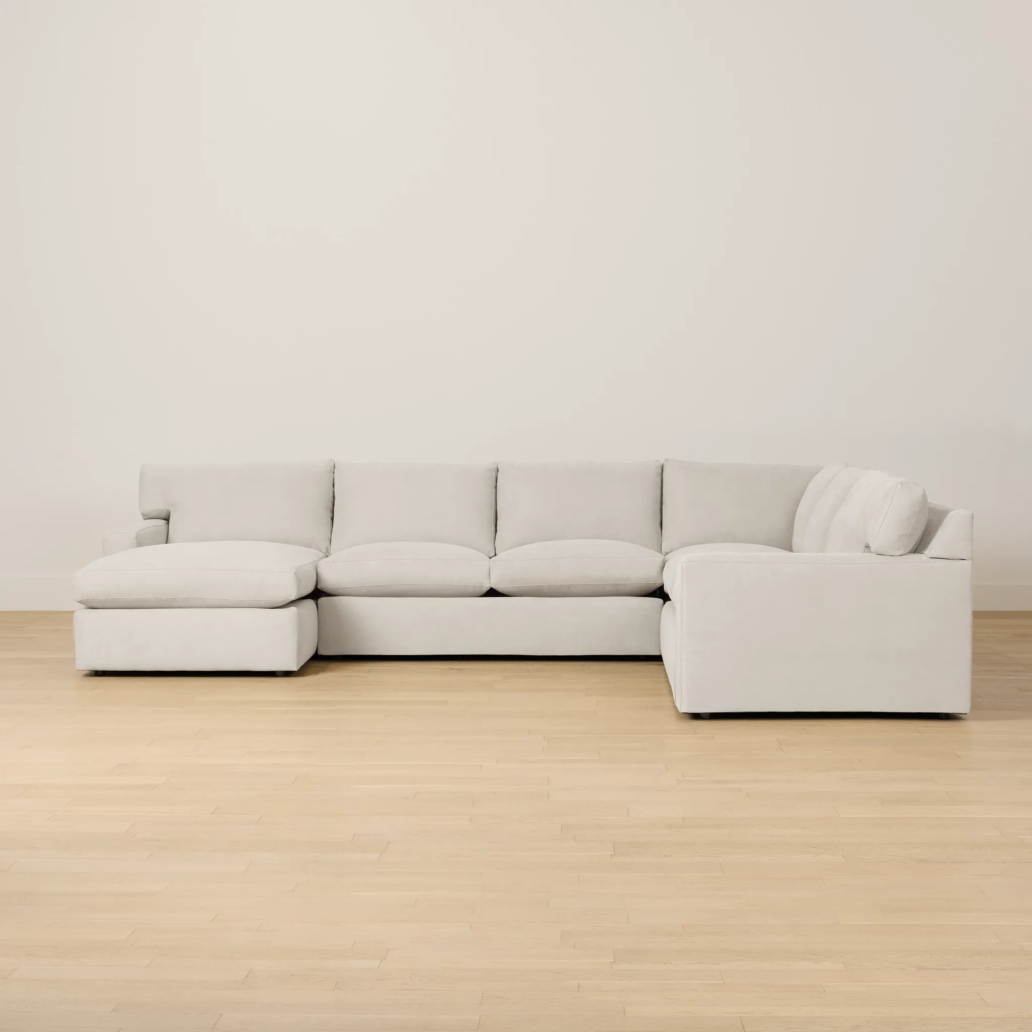 Hudson Gray Fabric Medium Left Chaise Sectional