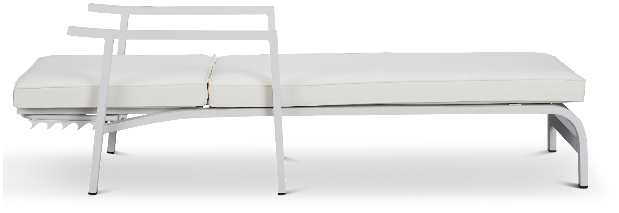 Bahama White Aluminum Cushioned Chaise
