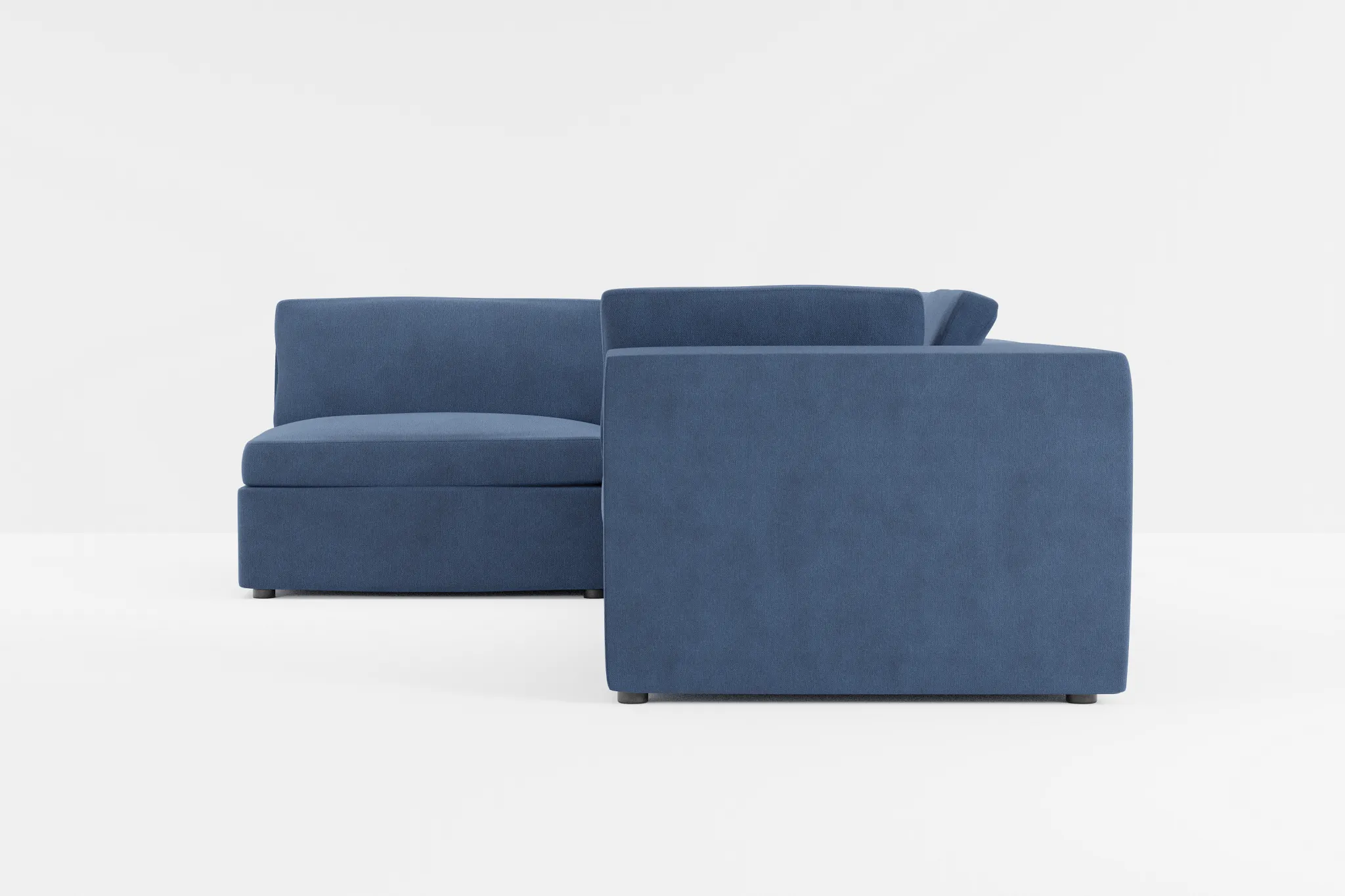 Destin Revenue Dark Blue Fabric 4-piece Modular Sectional