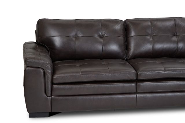 Braden Dark Brown Leather Large Two-arm Sectional