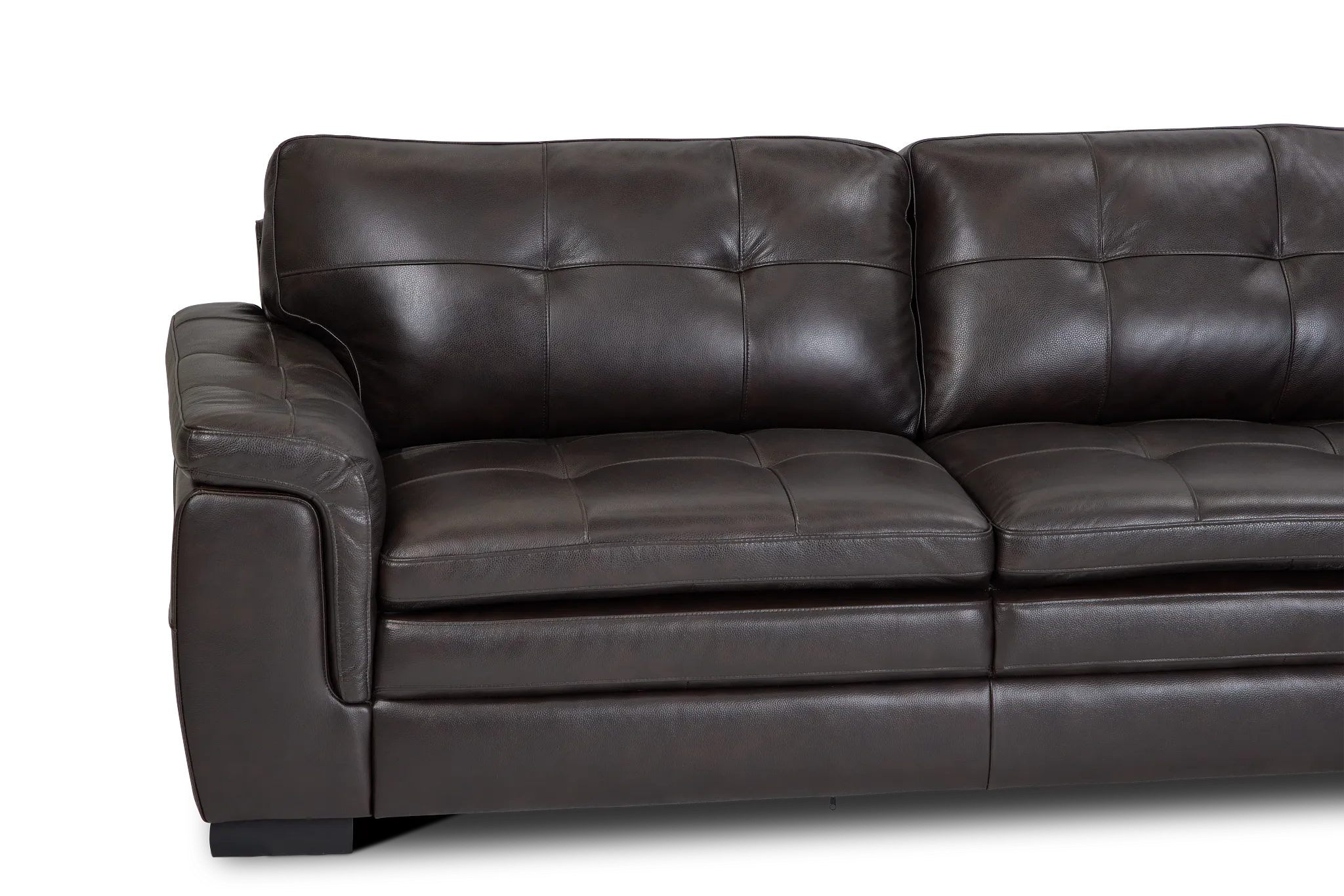 Braden Dark Brown Leather Large Two-arm Sectional