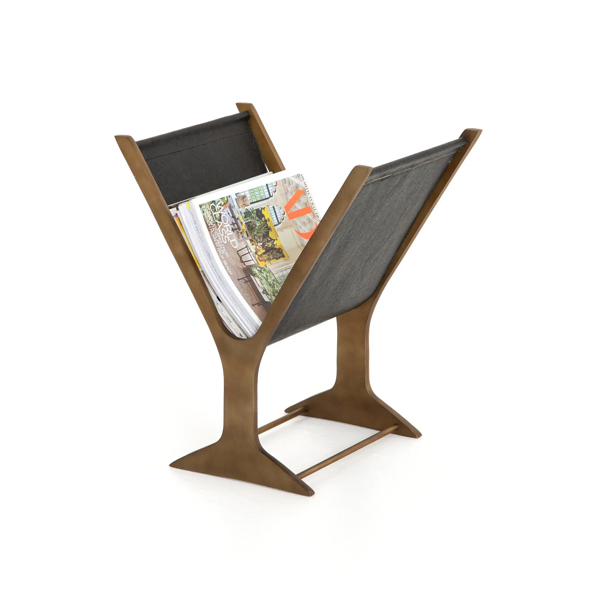 Four Hands Bani Brass Magazine Rack